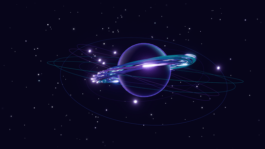 OmniConflux mark in a cinematic space scene.